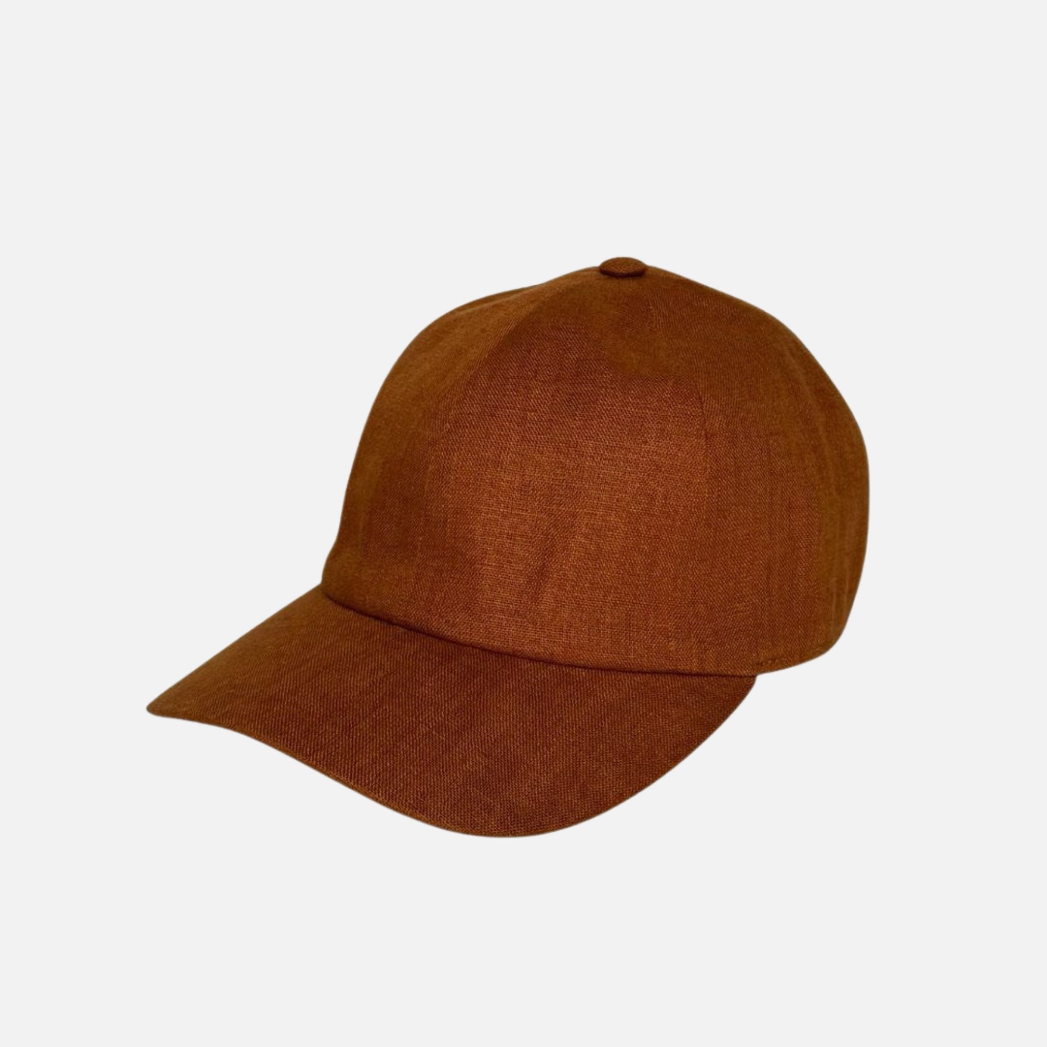 Tobacco Brown Linen Baseball Cap – Breathable Travel Hat