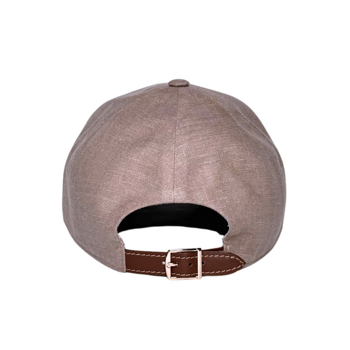 CacheMio® Cappuccino-Beige Linen Baseball Cap — Elegant Italian Linen 🌿🪡🌿