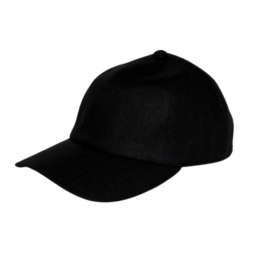 CacheMio® Black Linen Baseball Cap — Classic Italian Linen 🌿🪡🌿