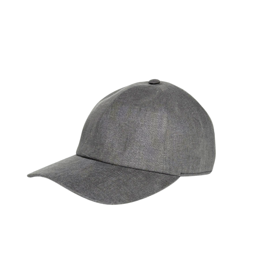 CacheMio® Gray Linen Baseball Cap — Premium Italian Linen🌿🪡🌿