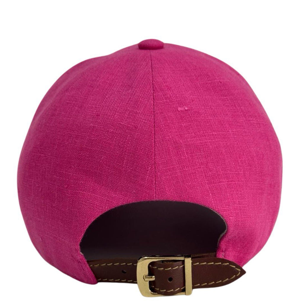 cachemio-pink-linen-cap-adjustable-strap-detail