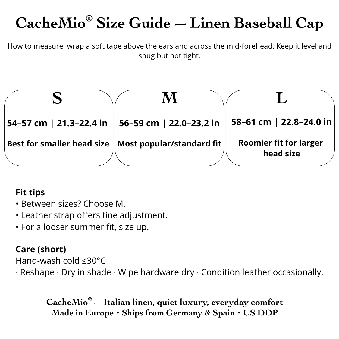 Black Linen Baseball Cap | Italian Fabric, Leather Strap | CacheMio®