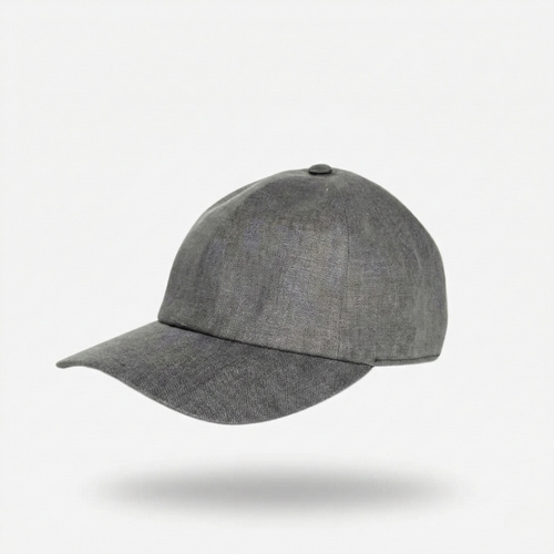 Grey Linen Baseball Cap | Architectural Minimalism | Smart Casual - CacheMio®