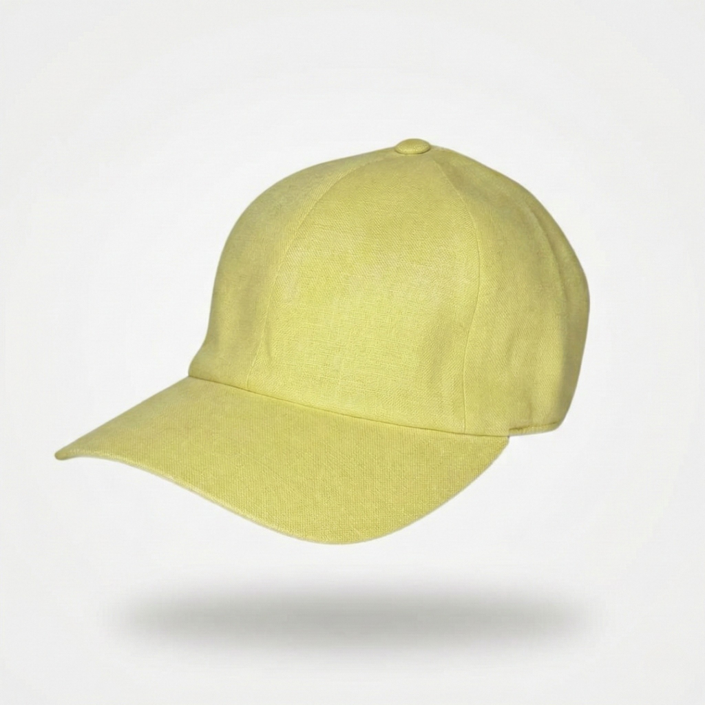 Vitamin D for your style - Lemon Yellow Linen Baseball Cap CacheMio®