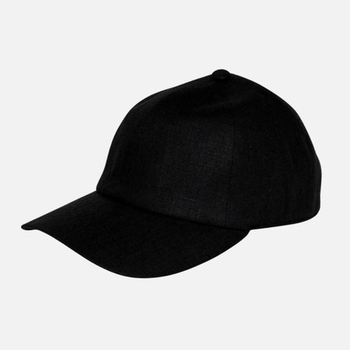 Linen Baseball Cap - Black