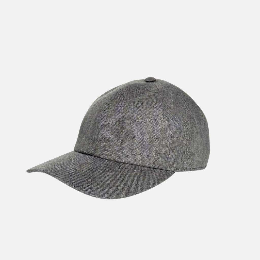 Linen Baseball Cap - Grey