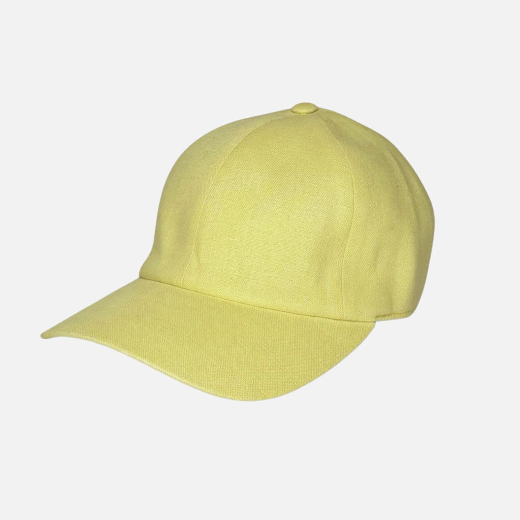 Linen Baseball Cap - Lemon