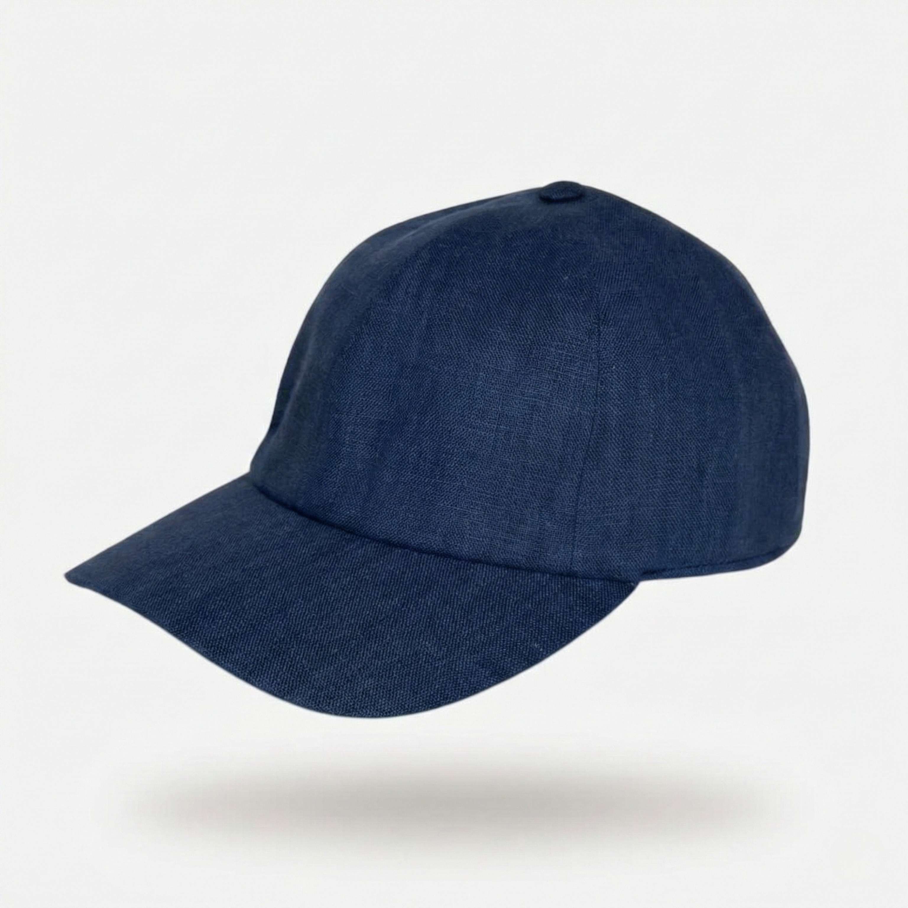 Navy Linen Baseball Cap | Minimalist dark-blue | Visual Silence | Design by CacheMio®