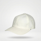 Linen Baseball Cap White – Side View | CacheMio®