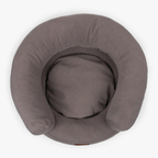 Expansive resting core of the dark neutral orthopedic bed exposes the 360-degree anatomical security engineered for deep canine sleep.