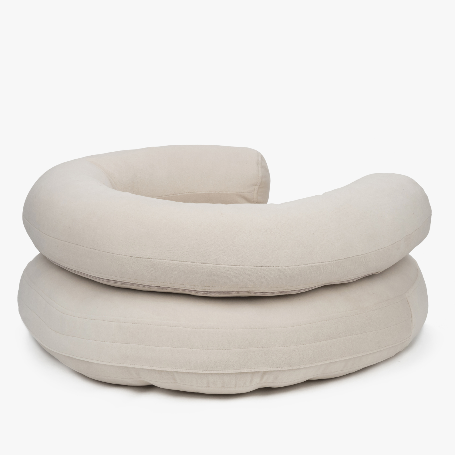 Clean lines and concealed zippers showcase the meticulous craftsmanship of the warm beige premium resting space for modern homes.
