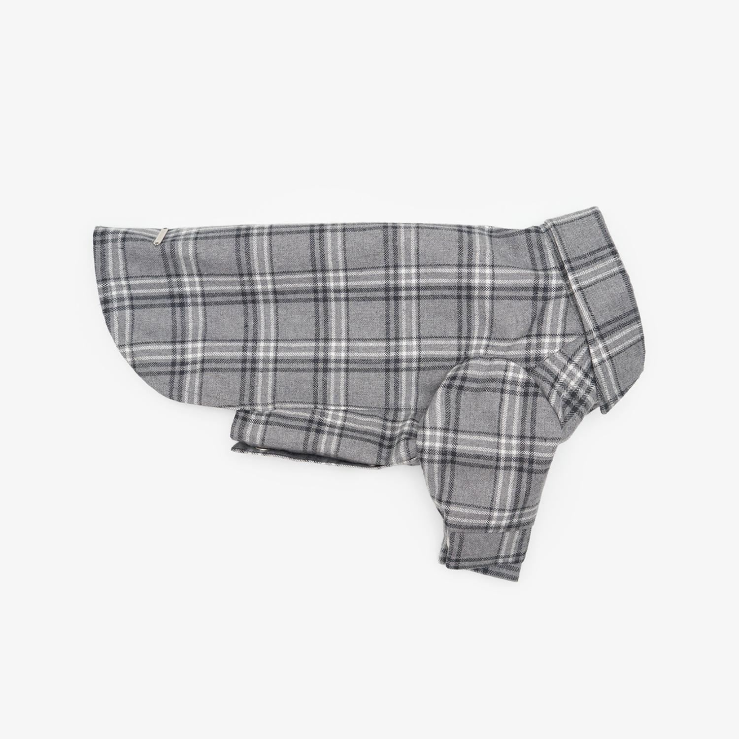 Architectural sleeve construction ensures natural mobility, while the breathable gray tartan fabric maintains a sharp, structured silhouette.