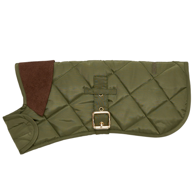Waterproof Quilted Dog Coat (Olive Green) | CacheMio x CHOUCHOÚ