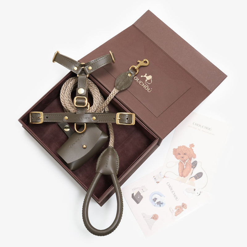 Nature-Inspired Pet Walking Trio (Earthy Olive)