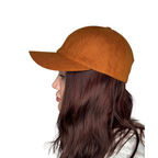 Linen Baseball Cap Brown – Side View | CacheMio®