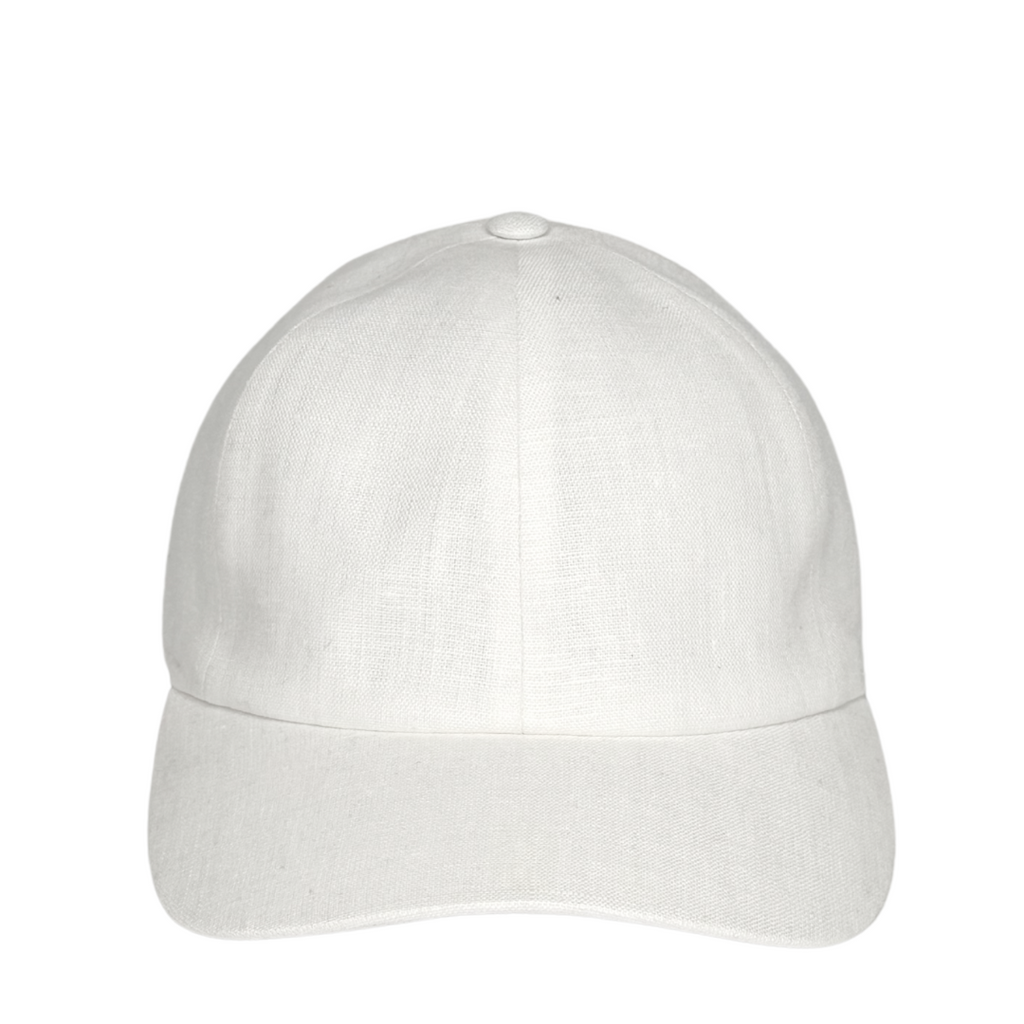 CacheMio® White Linen Baseball Cap — Premium Italian Linen🌿🪡🌿