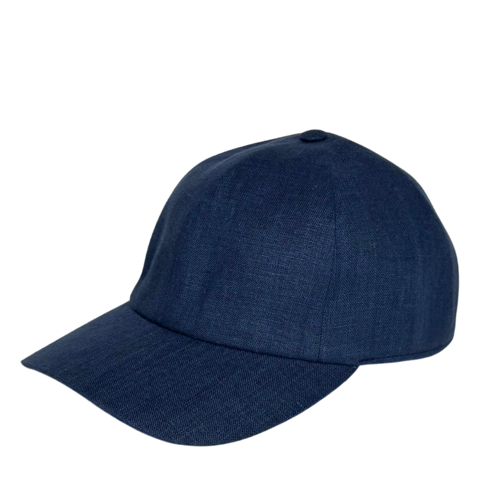 CacheMio® Navy Linen Baseball Cap — Premium Italian Craft🌿🪡🌿