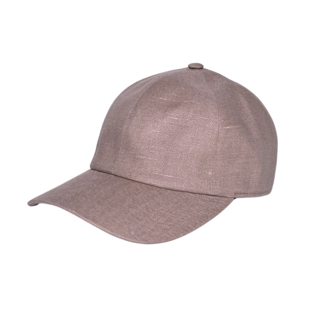 CacheMio® Cappuccino-Beige Linen Baseball Cap — Elegant Italian Linen 🌿🪡🌿