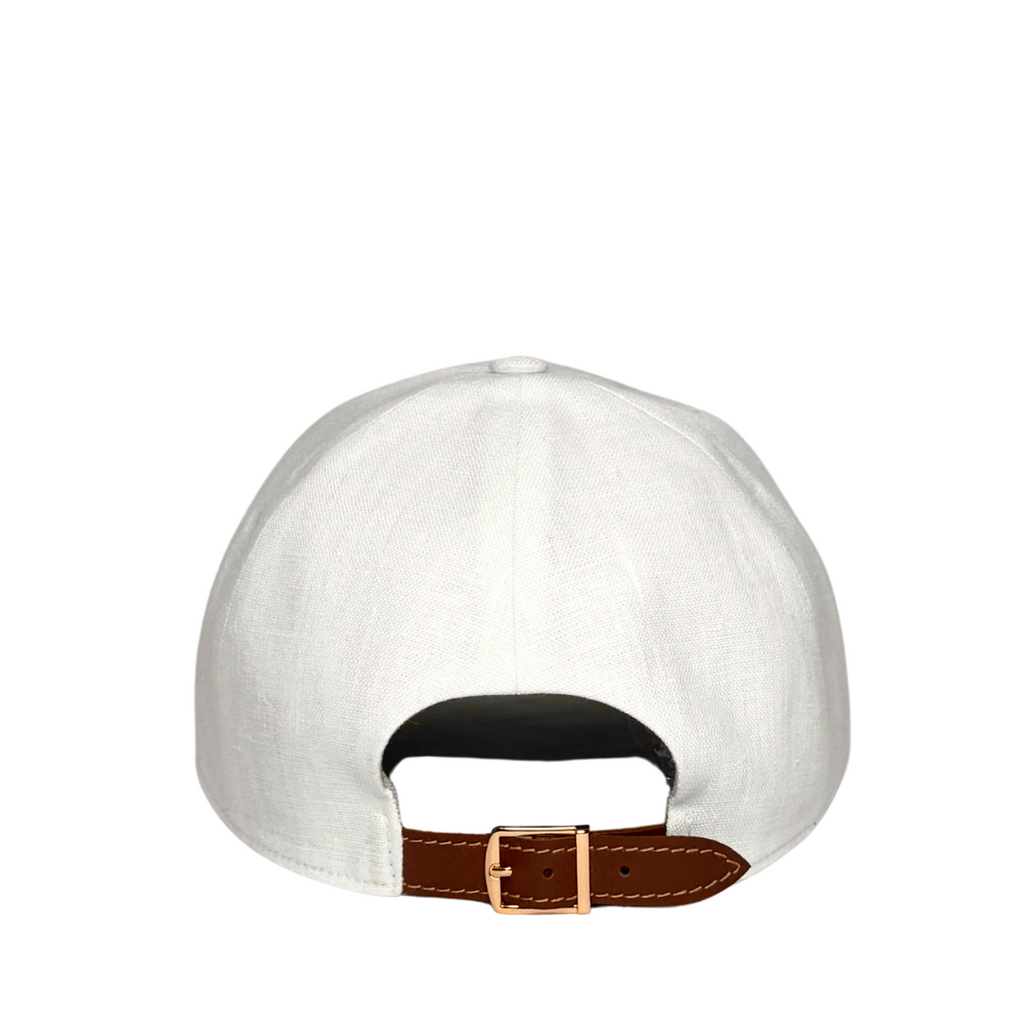 CacheMio® White Linen Baseball Cap — Premium Italian Linen🌿🪡🌿