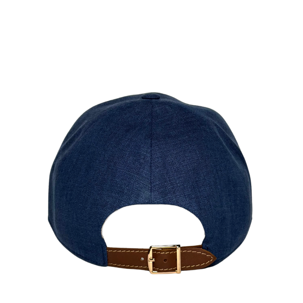 CacheMio® Navy Linen Baseball Cap — Premium Italian Craft🌿🪡🌿