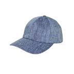 Linen Baseball Cap Gray Blue – Side View | CacheMio®