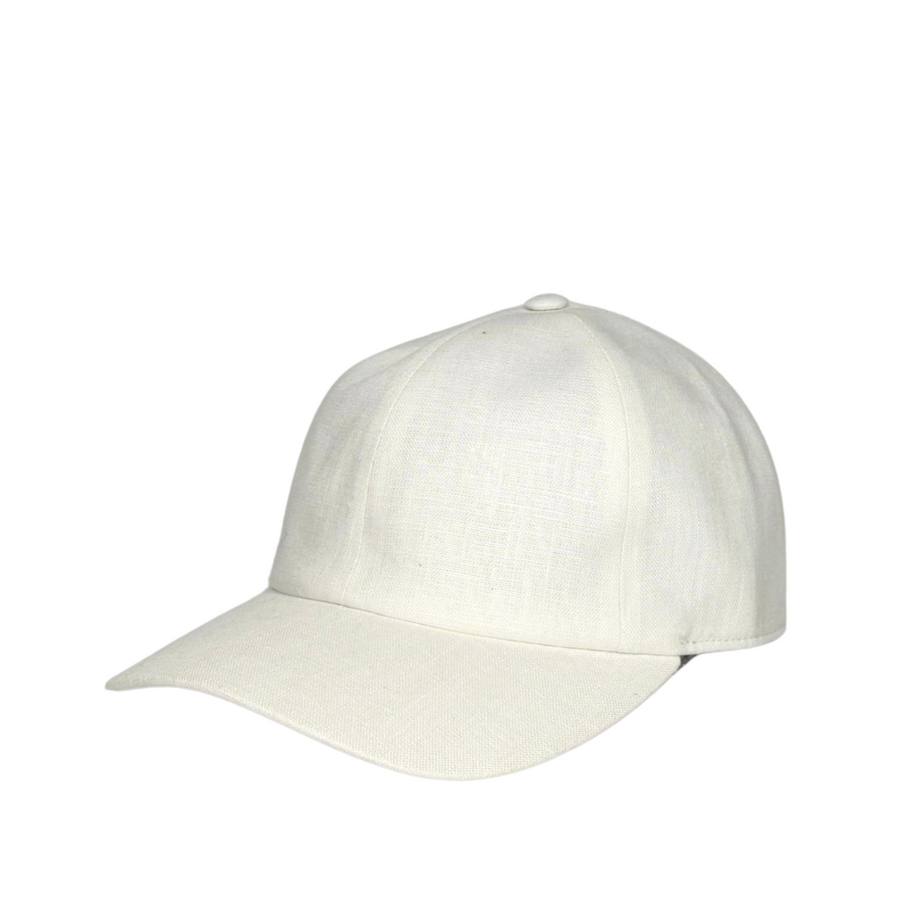 CacheMio® White Linen Baseball Cap — Premium Italian Linen🌿🪡🌿