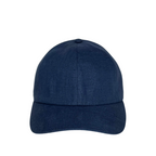 Linen Baseball Cap Navy – Detail View | CacheMio®