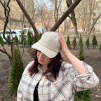 Linen Baseball Cap Natural – Back View | CacheMio®
