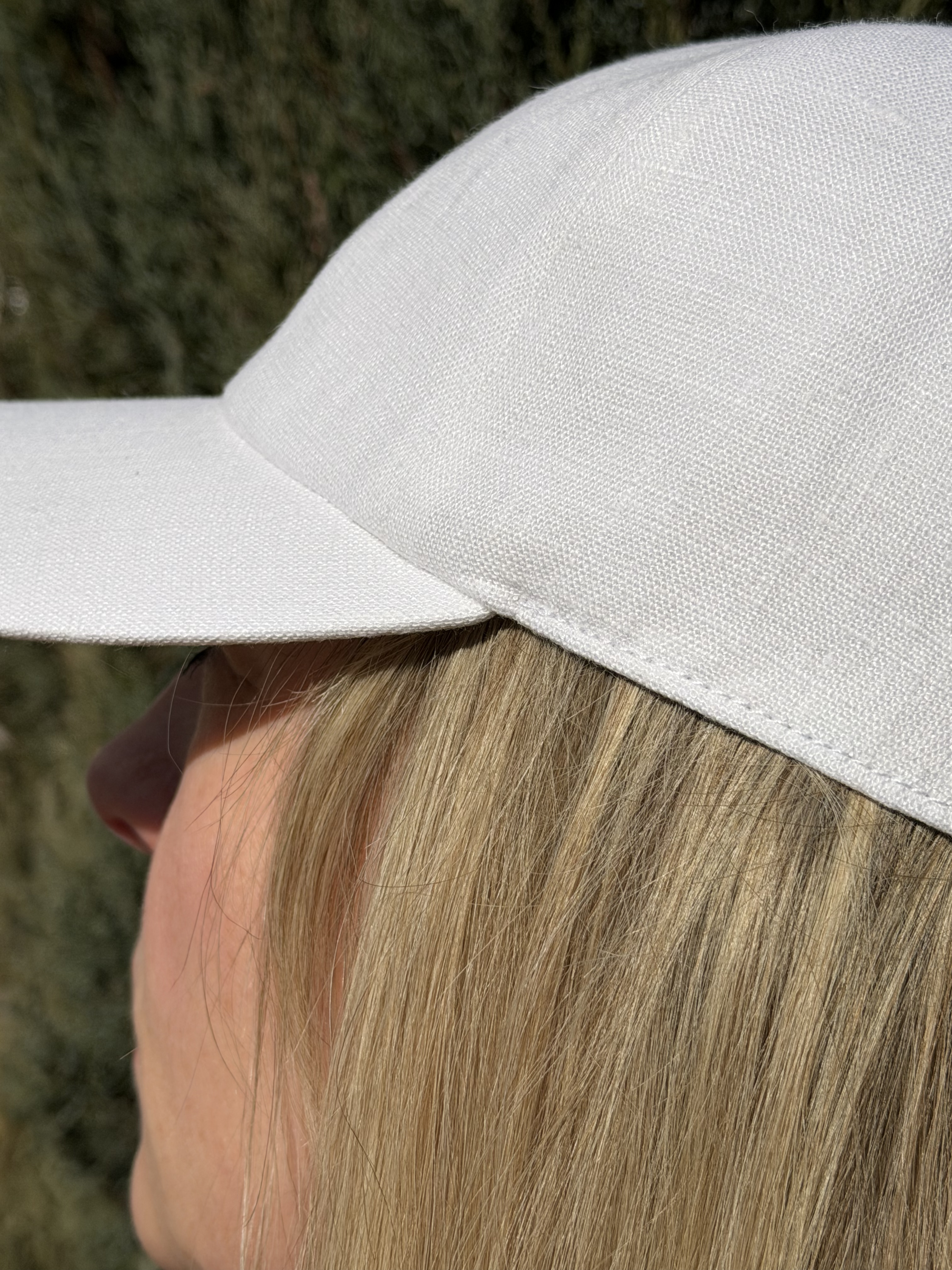 Linen Baseball Cap White – Image 8 | CacheMio®