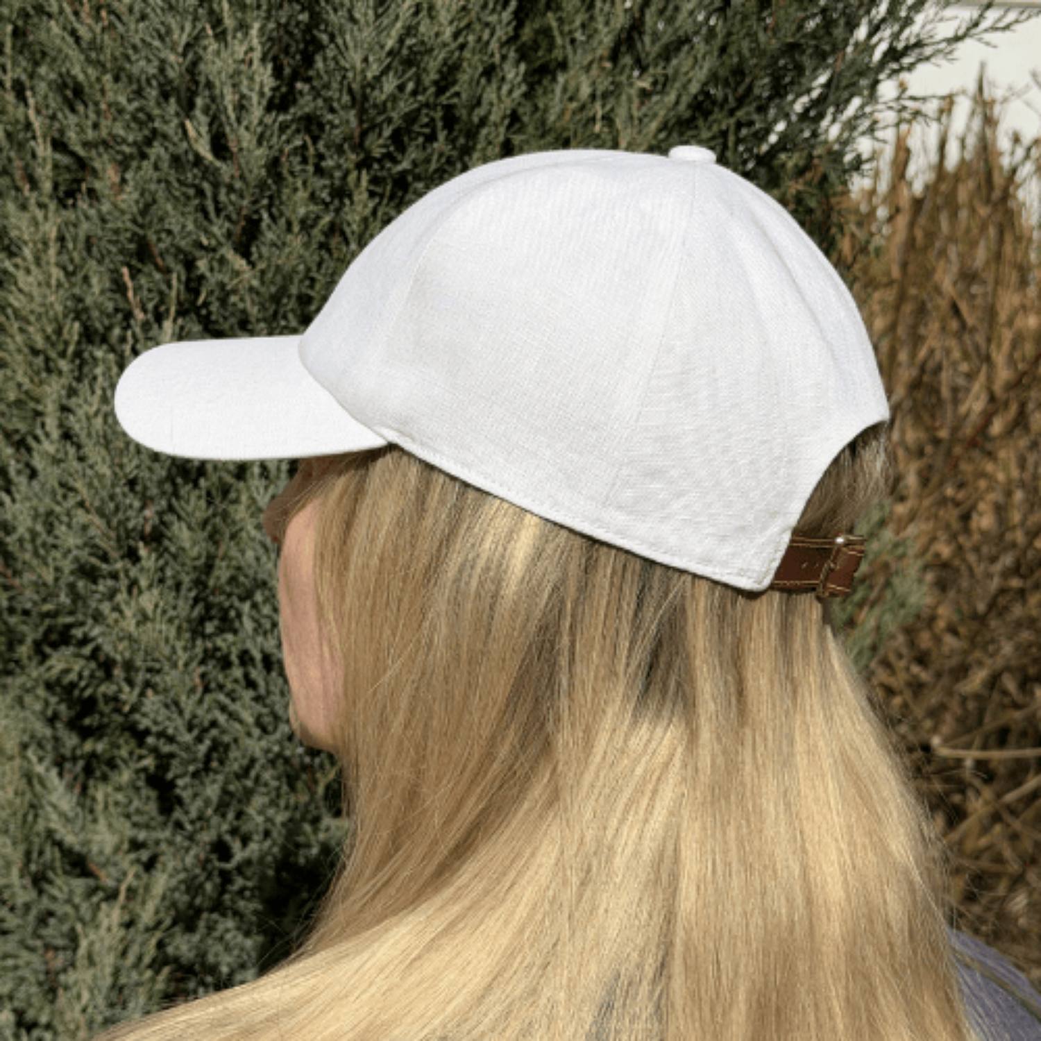 Linen Baseball Cap - White